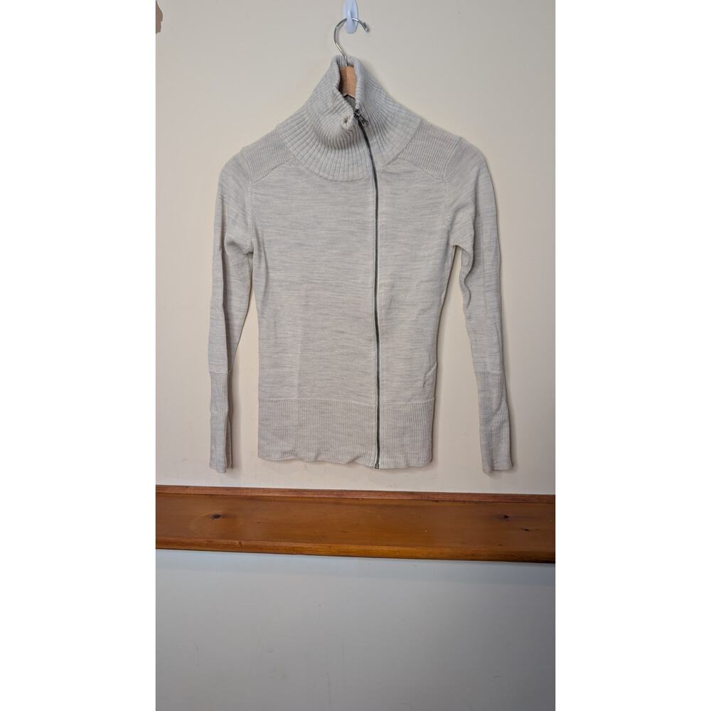 KÜHL Merino Wool Blend Zip-Up Sweater – Women’s XS – Light Gray